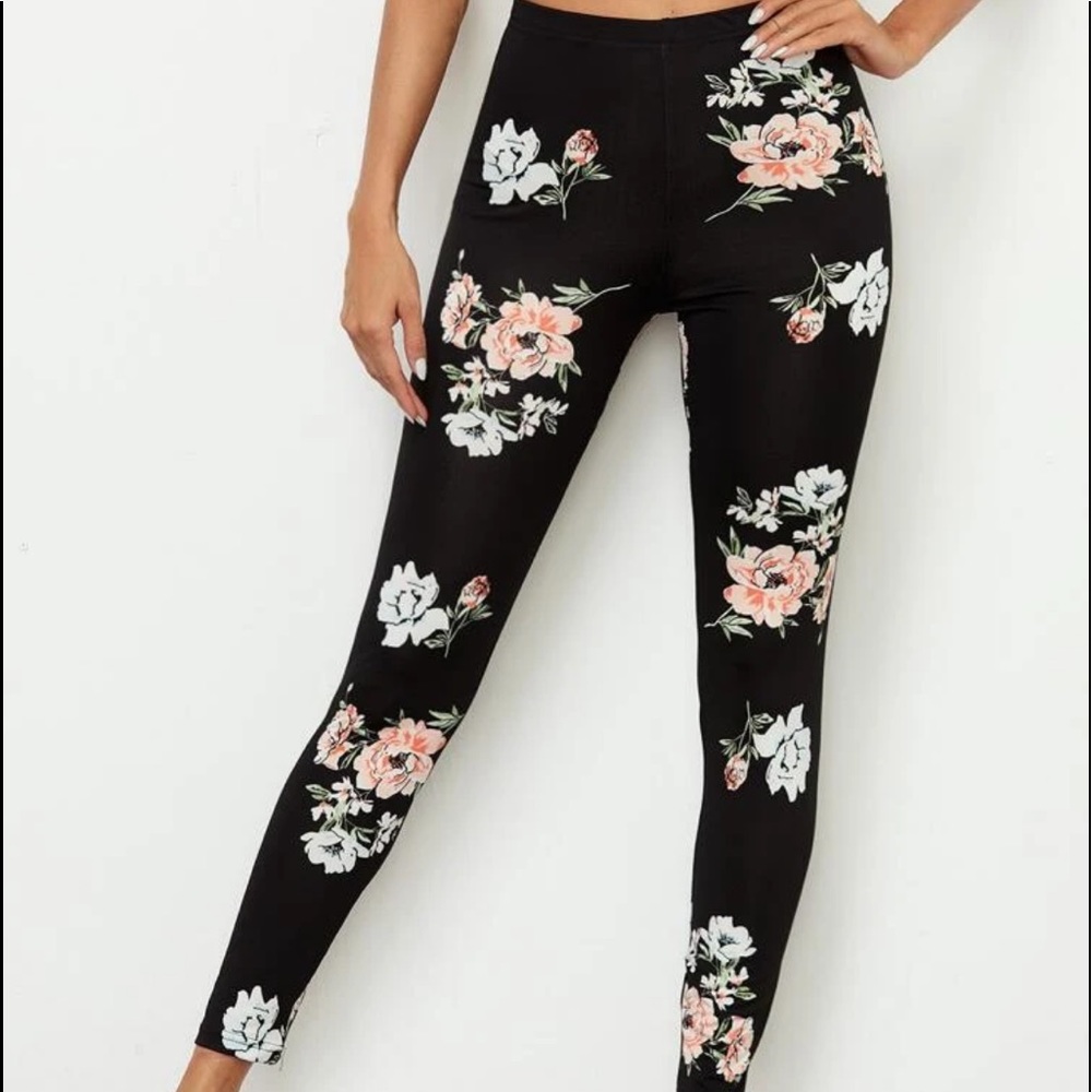 New Shein Floral print leggings , XL